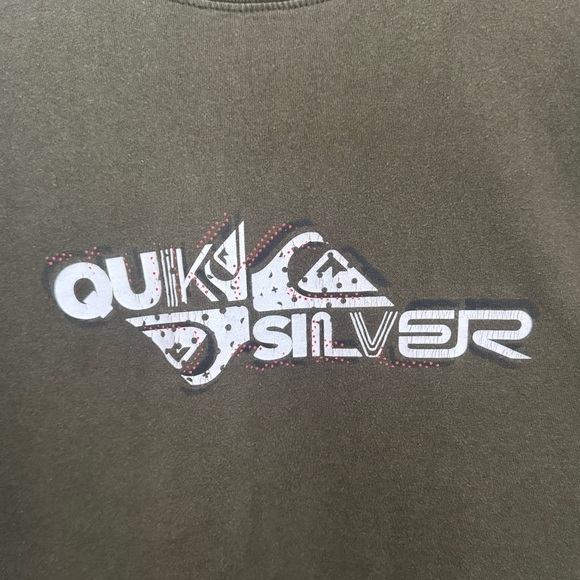 Quiksilver Men's Graphic T-shirt Size XL Olive Green Vintage Y2K Surf Skate 90s - Picture 5 of 8